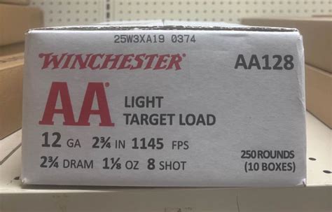 AA128 WINCHESTER AA 12GA 2.75" 1-1/8OZ #8 AMMO 250RDS