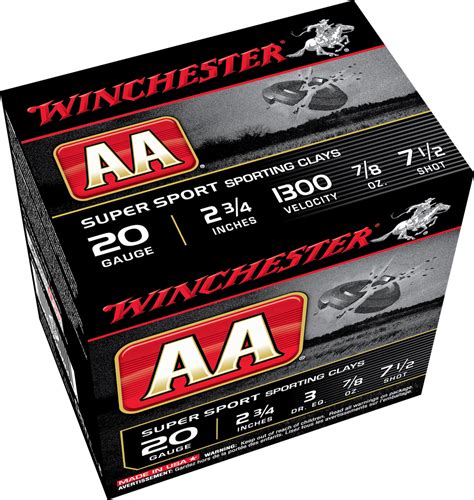 WINCHESTER AA 20GA SUPER SPORT SHOT#7.5