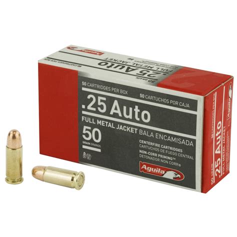 AGUILA 25 ACP 50GR FMJ AMMO 50CT