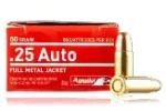 AGUILA 25 ACP 50GR FMJ AMMO 50CT