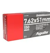 AGUILA_7.62X51MM_150GR_FMJBT_AMMO_20CT AGUILA 7.62X51MM 150GR FMJBT AMMO 20CT