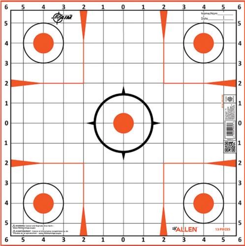 ALLEN EZ AIM SIGHT GRID TARGET 12-PK 12X12"