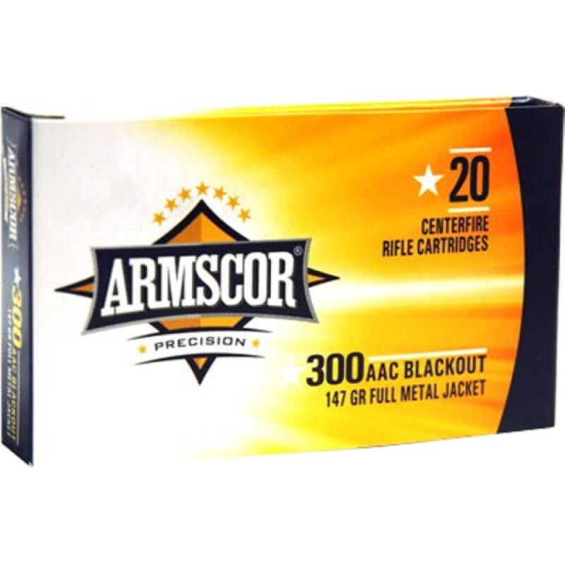 ARMSCOR 300 AAC BLACKOUT 147GR FMJ AMMO 100CT