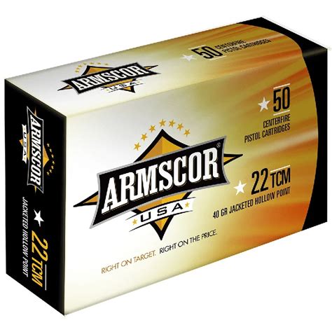 ARMSCOR ARMSCOR 22 TCM 40GR JHP AMMO 50CT