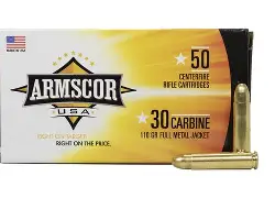 ARMSCOR_30M1_CARBINE_110GR_FMJ_AMMO_50CT ARMSCOR 30M1 CARBINE 110GR FMJ AMMO 50CT