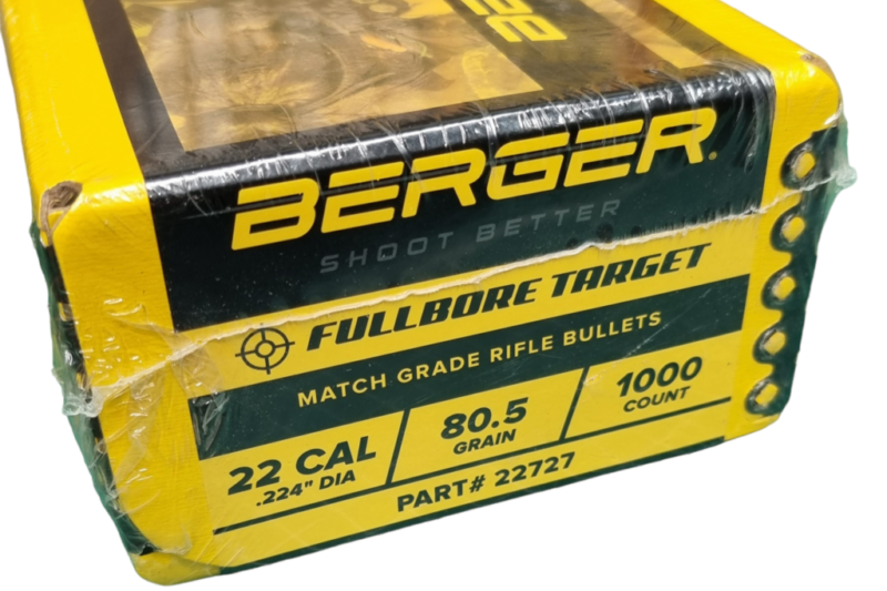 BERGER 22CAL (.224") 80.5GR FB-TARGET BULLETS 1000CT