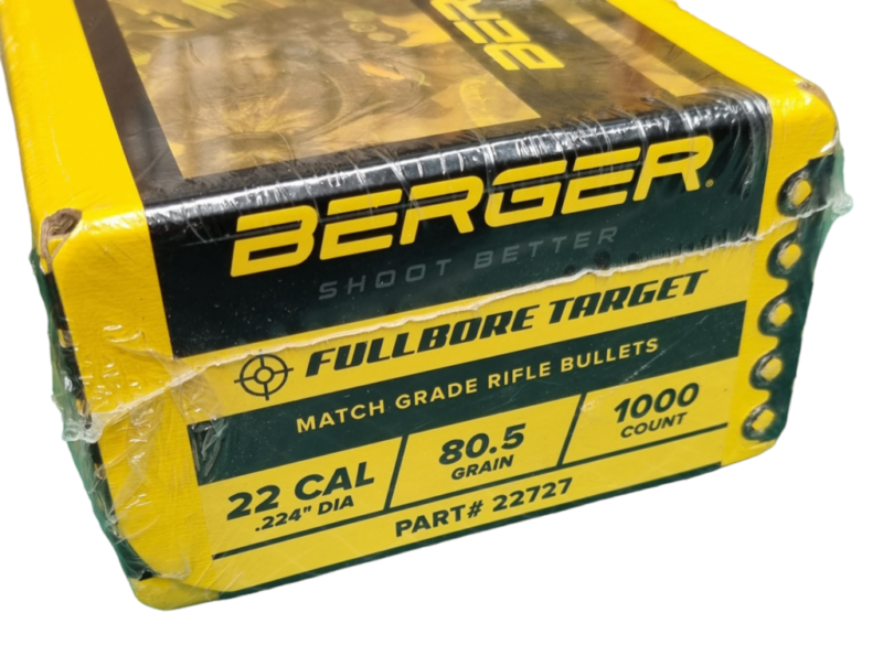 BERGER 22CAL (.224") 80.5GR FB-TARGET BULLETS 1000CT