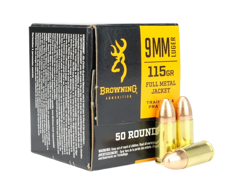 BROWNING 9mm 115gr FMJ AMMO