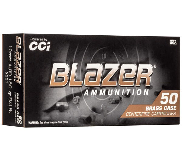 CCI 10MM 180GR FMJ FN BRASS AMMO 50CT