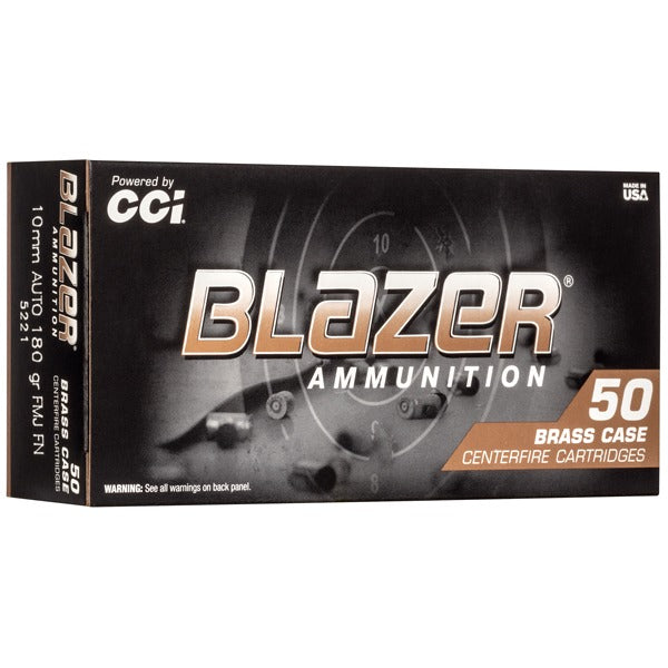 CCI 10MM 180GR FMJ FN BRASS AMMO 50CT