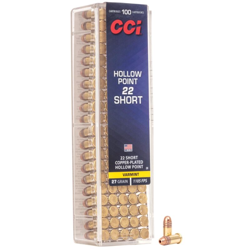 CCI 22 SHORT 27GR 1105FPS HP AMMO 50RDS