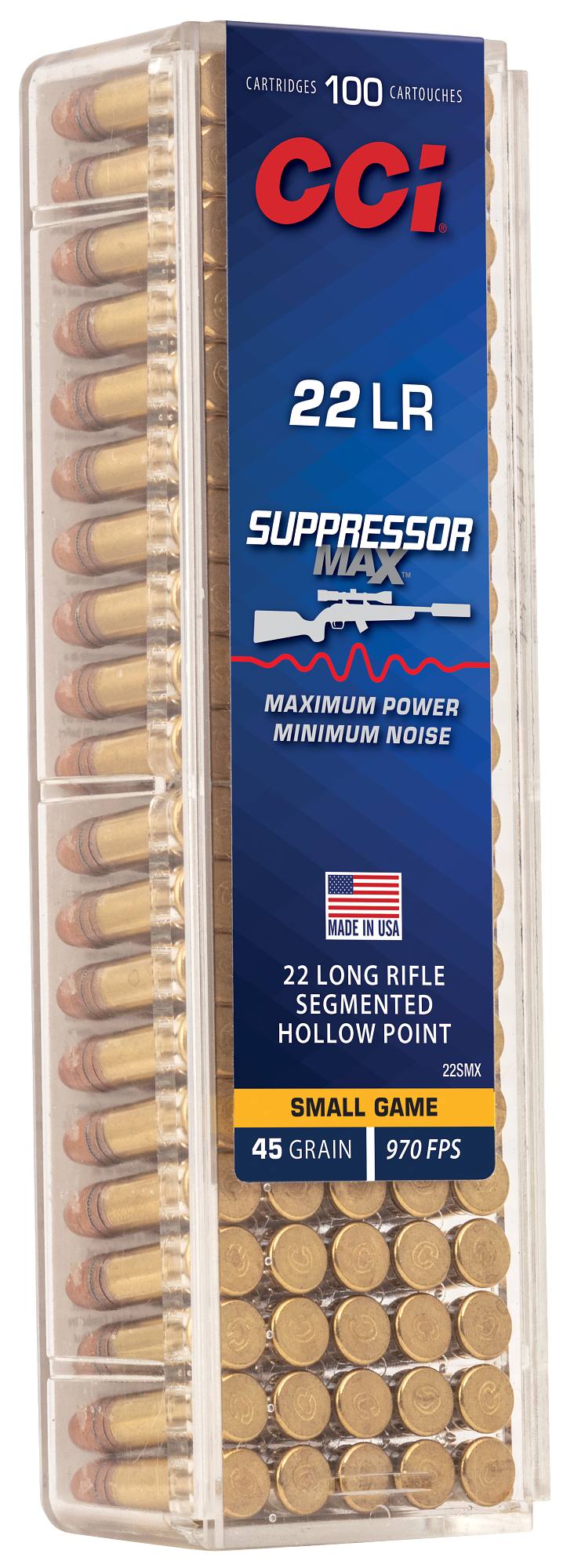 CCI SUPPRESSOR MAX 22LR HP 970FPS 100CT