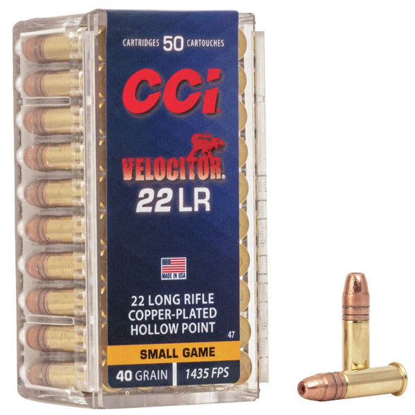 CCI VELOCITOR 22LR 40GR 1435FPS CPHP AMMO 50RDS