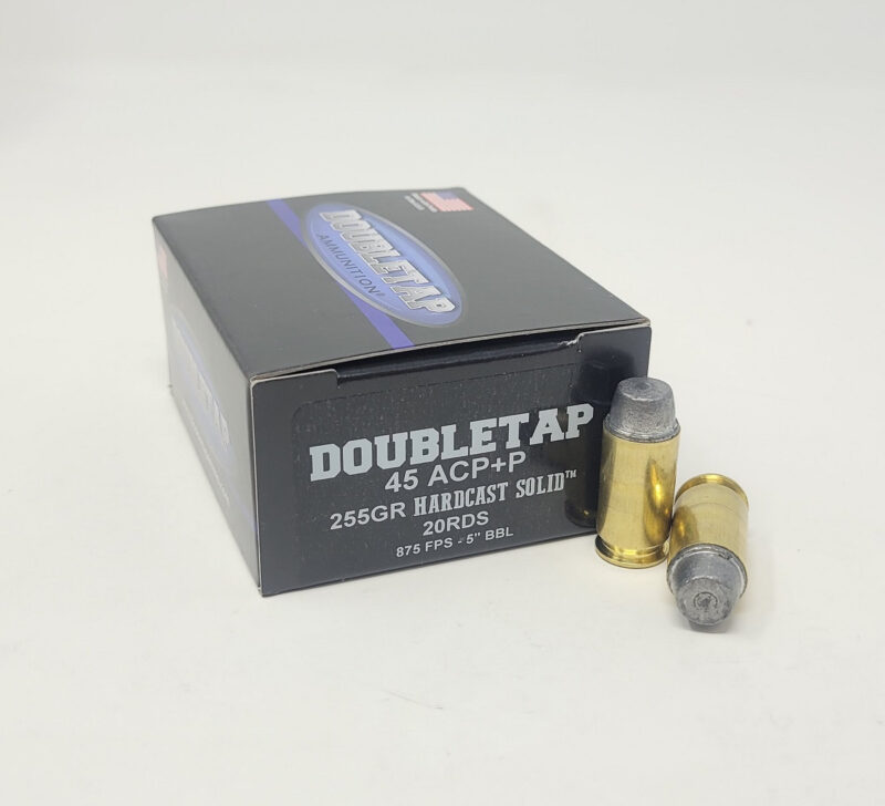 DOUBLETAP 45ACP+P 255GR HARDCAST SOLID AMMO 20CT