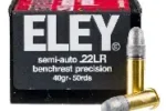 ELEY 22LR 40GR RN SEMI AUTO BENCHREST PRECISION 50 ROUNDS