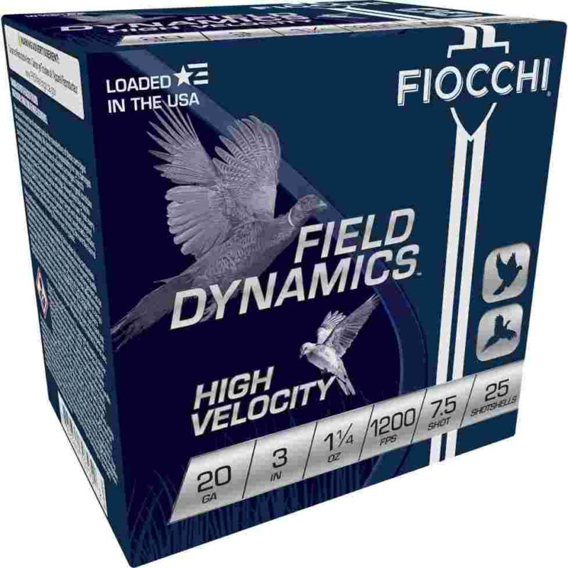 FIOCCHI FIELD DYNAMICS 20GA 3" 1-1/4OZ 1200 FPS #7.5 AMMO 25CT