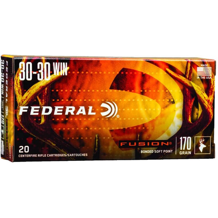 FEDERAL 30-30 WINCHESTER 170GR FUSION-BT AMMO 20CT
