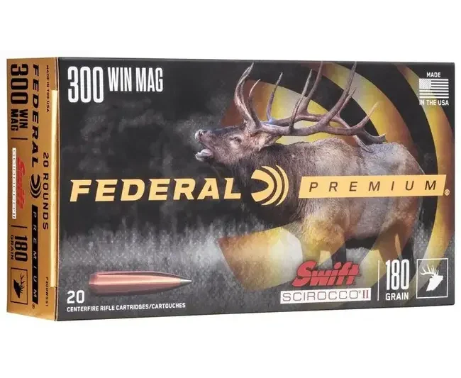 FEDERAL 300 WINCHESTER MAG 180GR SWIFT SCIROCCO AMMO 20CT FEDERAL 300 WINCHESTER MAG 180GR SWIFT SCIROCCO AMMO 20CT
