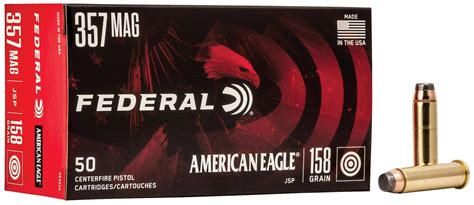 FEDERAL AMERICAN EAGLE 357 MAG 158GR JSP AMMO 50RDS