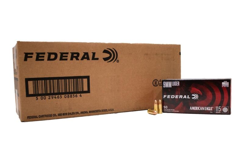 FEDERAL AMERICAN EAGLE 9MM 115GR 1000RDS CASE