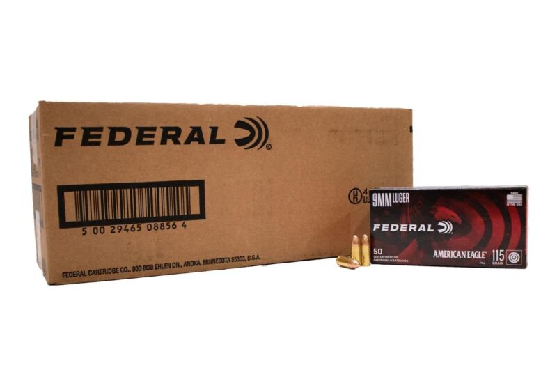 FEDERAL AMERICAN EAGLE 9MM 115GR 1000RDS CASE