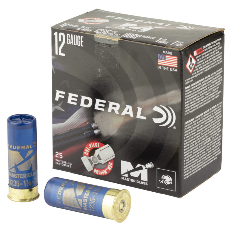 FEDERAL MASTER CLASS 12GA 2.75" 1-1/8OZ 1235FPS #7.5 AMMO 25RDS