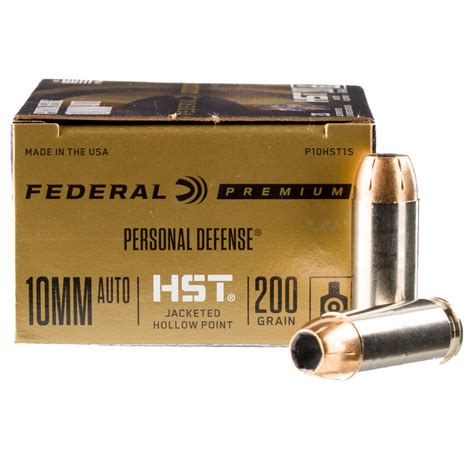 FEDERAL PREMIUM HST 10MM 200GR JHP AMMO 20CT FEDERAL PREMIUM HST 10MM 200GR JHP AMMO 20CT