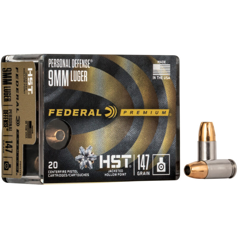 FEDERAL PREMIUM HST 9MM 147GR JHP AMMO 20RDS