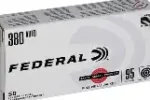 FEDERAL 380 AUTO 95GR FMJ AMMO 50CT