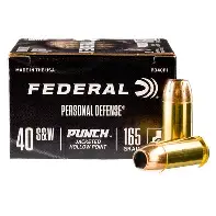 FEDERAL_40_SW_165GR_PUNCH_JHP_AMMO_20CT FEDERAL 40 S&W 165GR PUNCH JHP AMMO 20CT