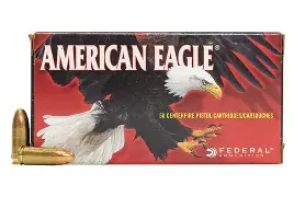 FEDERAL 9MM 124GR FMJ AM-EAGLE AMMO 50CT