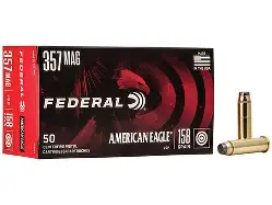 FEDERAL AMERICAN EAGLE 357 MAG 158GR JSP AMMO 50RDS