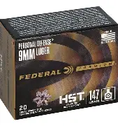 FEDERAL PREMIUM HST 9MM 147GR JHP AMMO 20RDS