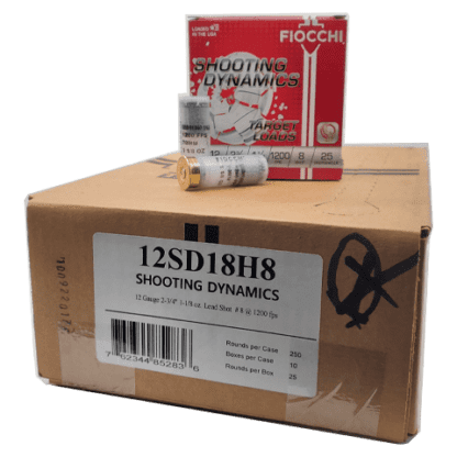 FIOCCHI 12GA 1-18OZ #8 1200FPS Case