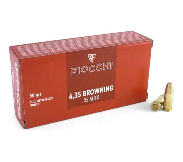 FIOCCHI 25 ACP 50GR FMJ AMMO 20CT