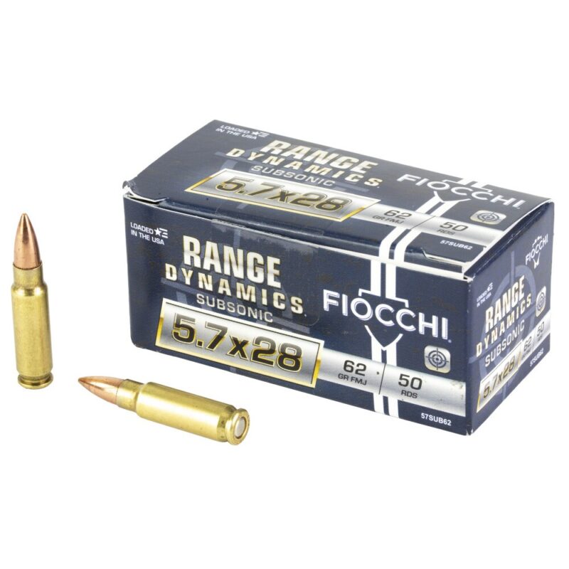 FIOCCHI 5.7X28 FN 62GR FMJ AMMO 50CT