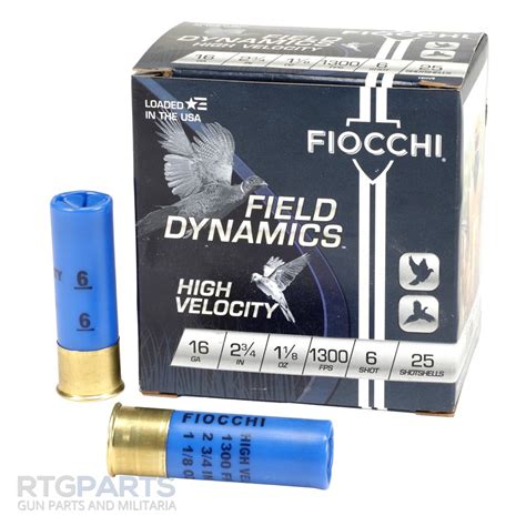 FIOCCHI AMMO 16GA 2.75″ HI-VEL 1300FPS 1-1:8OZ #6 FIOCCHI AMMO 16GA 2.75" HI-VEL 1300FPS 1-1/8OZ #6