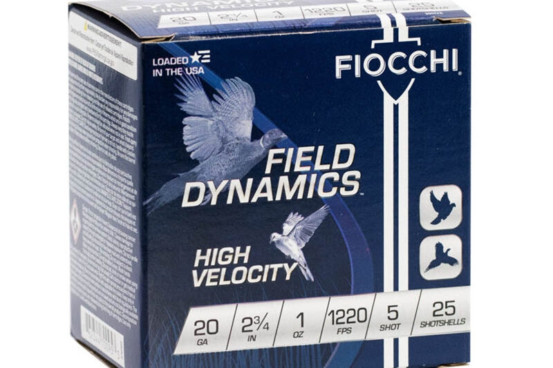 FIOCCHI FIELD DYNAMICS 20GA 2.75" 1220FPS 1OZ #5 AMMO 25RDS