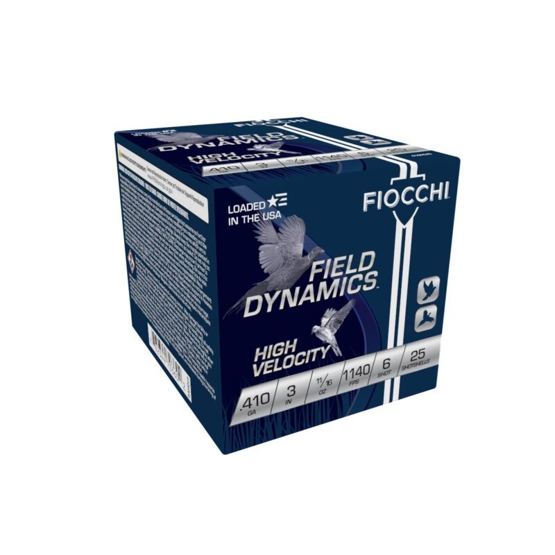 FIOCCHI FIELD DYNAMICS 410 BORE 3" 1140FPS 11/16OZ #6 AMMO 25RDS