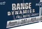 FIOCCHI RANGE DYNAMICS 9MM LUGER 147GR SUBSONIC FMJ AMMO 50RDS