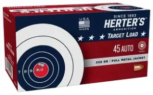 HERTERS 45ACP 230GR FMJ AMMO 50RDS