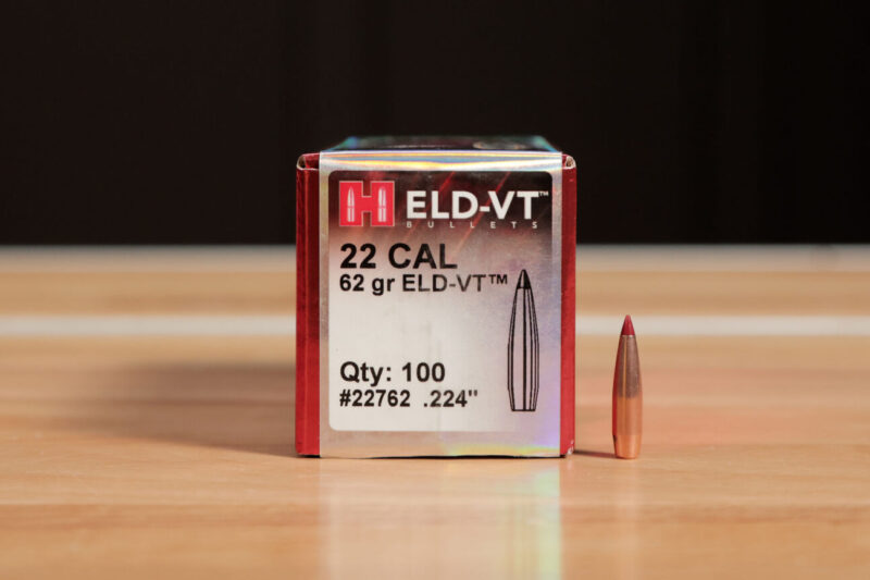 HORNADY 22 CAL (.224″) 62GR ELD-VT BULLETS 100CT HORNADY 22 CAL (.224") 62GR ELD-VT BULLETS 100CT