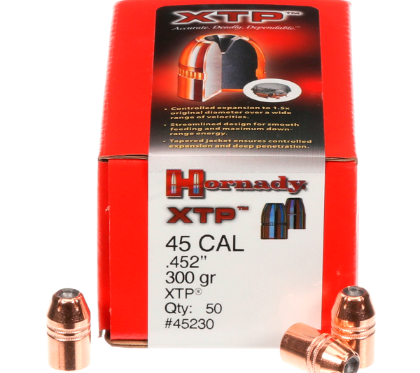 HORNADY XTP 45 CAL (.452”) 300GR BULLETS 50CT