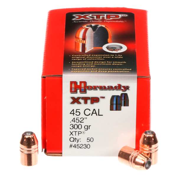 HORNADY XTP 45 CAL (.452”) 300GR BULLETS 50CT