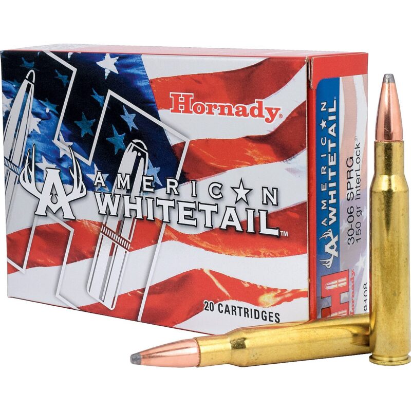 HORNADY AMERICAN WHITETAIL 30-06 SPRG 150GR INTERLOCK 20CT AMMO