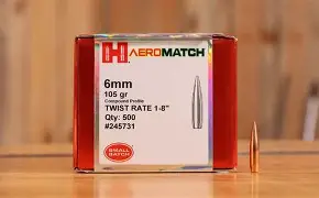 HORNADY 6MM 105GR AEROMATCH BULLETS