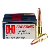 HORNADY SUBSONIC 338 ARC 307GR SUB-X AMMO 20RDS