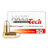 MAXX_TECH_9MM_LUGER_124GR_FMJ_BRASS_CASE_AMMO_500CT MAXX TECH 9MM LUGER 124GR FMJ BRASS CASE AMMO 500CT