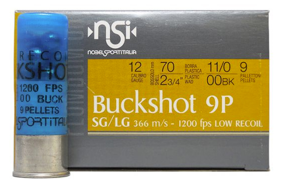 NOBEL SPORT 12GA 2.75" 00 BUCKSHOT 12 PELLETS 10CT