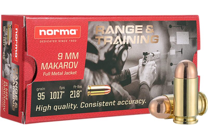 NORMA 9mm MAKAROV 95gr FMJ AMMO 20CT